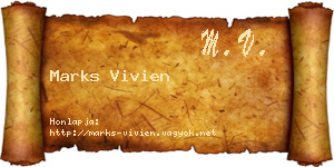 Marks Vivien névjegykártya